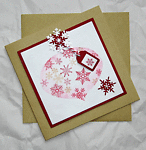 Red Bauble - Handcrafted Christmas Card - dr15-0006